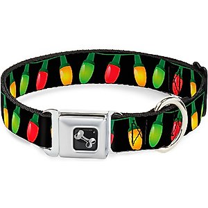 Buckle-Down Christmas Lights Dog Collar, Large