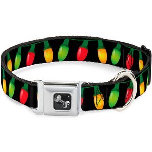 Buckle-Down Christmas Lights Dog Collar, Medium
