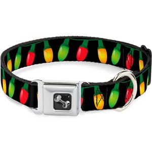 Buckle-Down Christmas Lights Dog Collar, Wide-Large