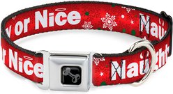 Buckle-Down Christmas NAUGHTY OR NICE Dog Collar, Medium