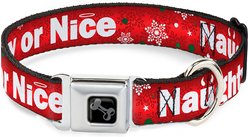 Buckle-Down Christmas NAUGHTY OR NICE Dog Collar, Wide-Large