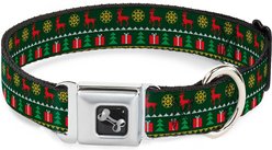 Buckle-Down Christmas Sweater Stitch Dog Collar, Wide-Large