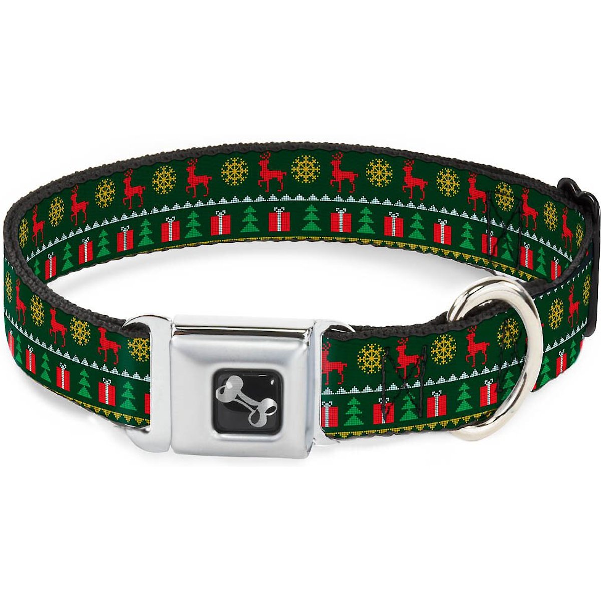 Buckle-Down Christmas Sweater Stitch Dog Collar, Wide-Medium