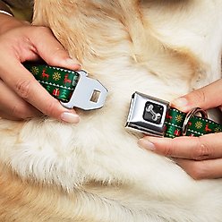 Buckle-Down Christmas Sweater Stitch Dog Collar, Wide-Medium slide 2 of 9