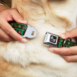 Buckle-Down Christmas Sweater Stitch Dog Collar, Wide-Small slide 2 of 9
