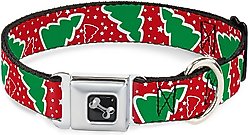 Buckle-Down Christmas Trees Dog Collar, Large