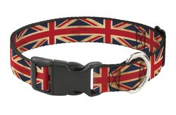 Buckle-Down Country Plastic Clip Polyester Dog Collar, Large: 15 to 26-in neck, 1-in wide, United Kingdom