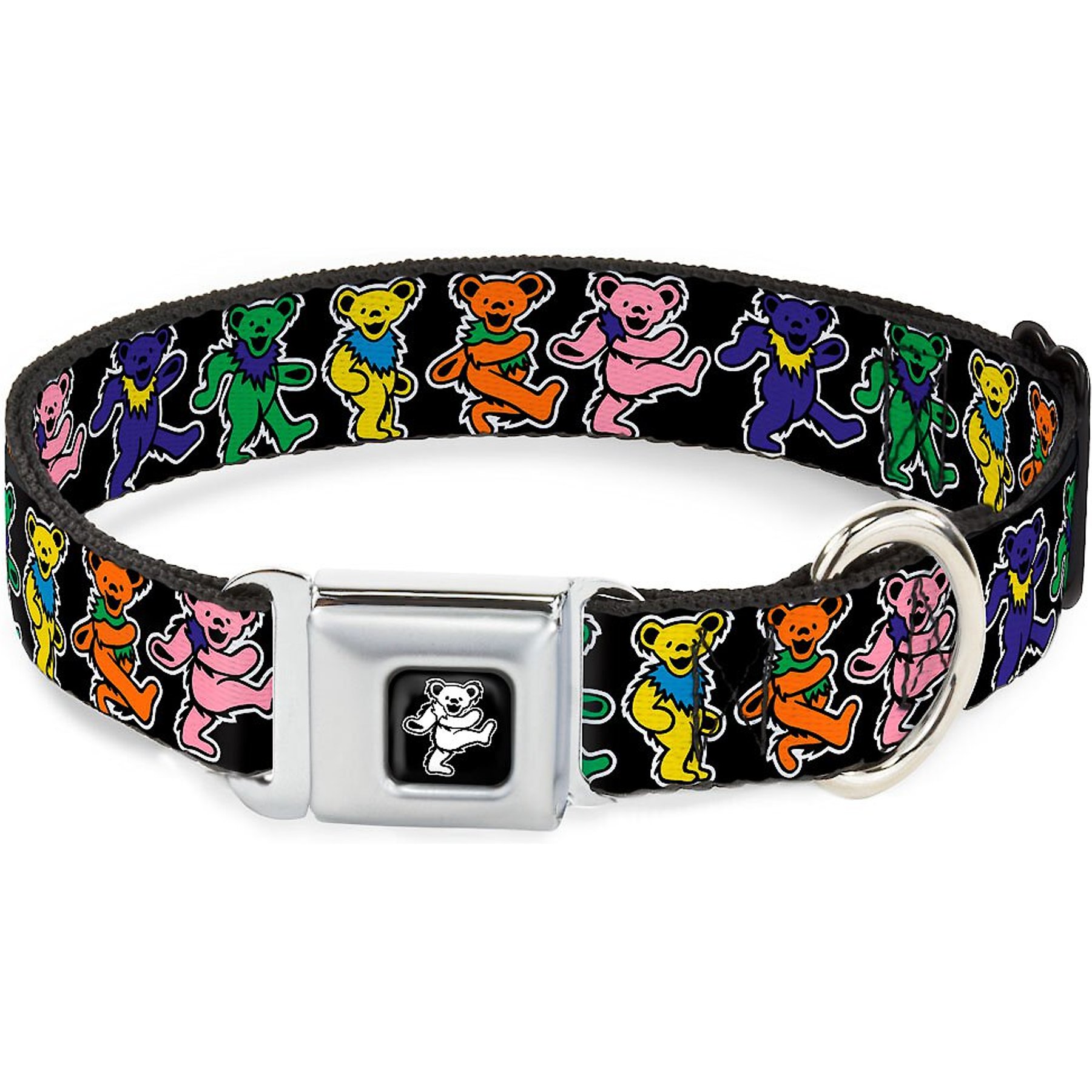 Buckle-Down Dancing Bear Polyester Dog Collar, Medium: 11 to 17-in neck, 1-in wide