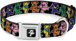 Buckle-Down Dancing Bear Polyester Dog Collar, Small: 9 to 15-in neck, 1-in wide