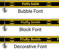 Buckle-Down DC Comics Batman Logo Stripe Personalized Breakaway Cat Collar with Bell slide 2 of 2