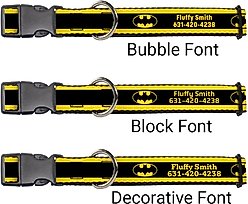 Buckle-Down DC Comics Batman Logo Stripe Personalized Dog Collar, Small slide 2 of 7