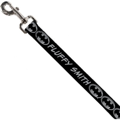 Buckle-Down Buckle-Down DC Comics Batman Shield Personalized Dog Leash, Black & Silver