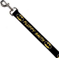 Buckle-Down DC Comics Batman Shield Personalized Dog Leash, Black & Yellow