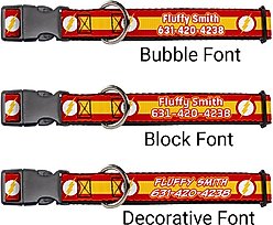Buckle-Down DC Comics Flash Logo/Stripe Polyester Personalized Dog Collar, Large slide 2 of 7