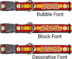 Buckle-Down DC Comics Flash Logo/Stripe Polyester Personalized Dog Collar, Medium slide 2 of 7