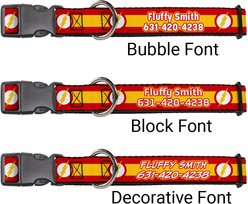 Buckle-Down DC Comics Flash Logo/Stripe Polyester Personalized Dog Collar, Small slide 2 of 7