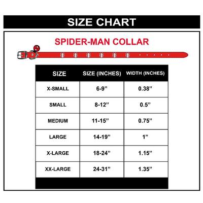Show full view: Buckle-Down DC Comics Spider Man Vegan Leather Dog Collar, Large: 14 to 19-in neck, 1-in wide slide 4 of 5