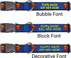 Buckle-Down DC Comics Superman Shield Polyester Personalized Dog Collar, Large slide 2 of 7