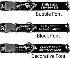 Buckle-Down DC Comics Superman Shield Splatter Personalized Dog Collar, Medium slide 2 of 7