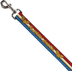 Buckle-Down DC Comics Wonder Woman Logo Stripe/Stars Personalized Dog Leash