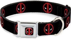 Buckle-Down Deadpool Logo Dog Collar, Wide-Medium