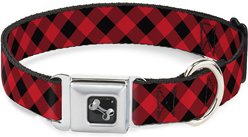 Buckle-Down Diagonal Buffalo Plaid Dog Collar, Large