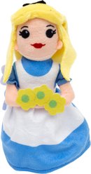 Buckle-Down Disney Alice in Wonderland with Flowers Squeaky Plush Dog Toy, White