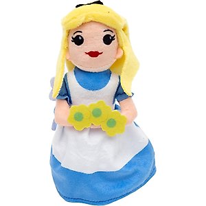Buckle-Down Disney Alice in Wonderland with Flowers Squeaky Plush Dog Toy, White
