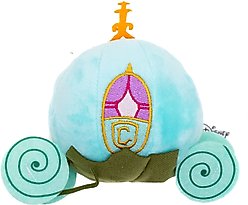 Buckle-Down Disney Cinderella Pumpkin Carriage Light Blue Squeaky Plush Dog Toy, Blue
