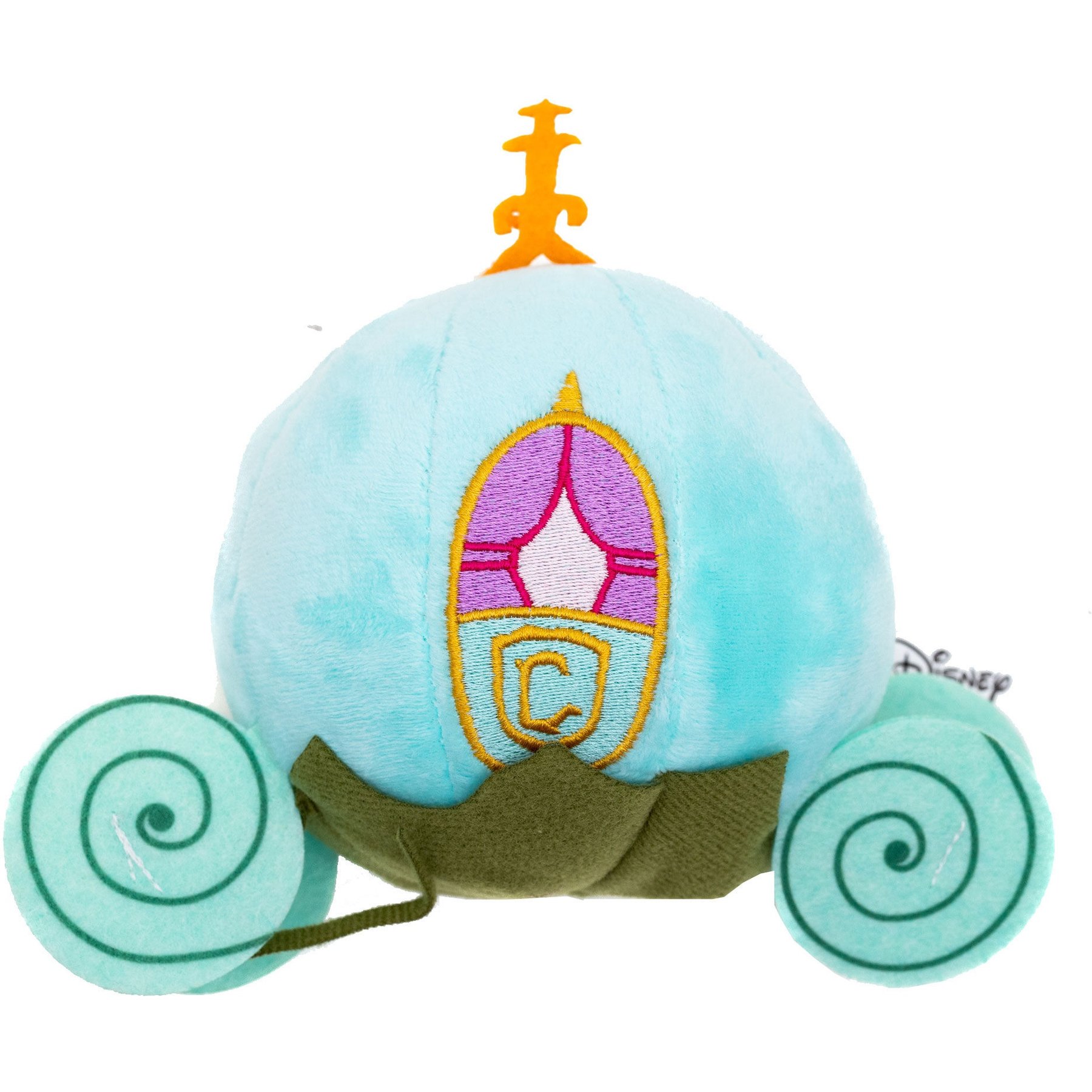 Buckle-Down Disney Cinderella Pumpkin Carriage Light Blue Squeaky Plush Dog Toy, Blue