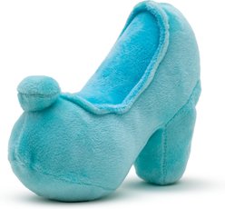 Buckle-Down Disney Cinderella Slipper Squeaky Plush Dog Toy, Light Blue