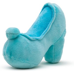 Buckle-Down Disney Cinderella Slipper Squeaky Plush Dog Toy, Light Blue