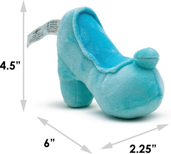Show full view: Buckle-Down Disney Cinderella Slipper Squeaky Plush Dog Toy, Light Blue slide 5 of 5
