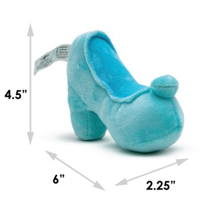 Show full view: Buckle-Down Disney Cinderella Slipper Squeaky Plush Dog Toy, Light Blue slide 6 of 6