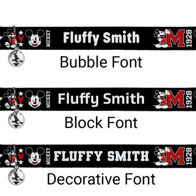 Show full view: Buckle-Down Disney Classic Mickey Mouse 1928 Collage Personalized Breakaway Cat Collar with Bell slide 3 of 3