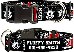 Buckle-Down Disney Classic Mickey Mouse 1928 Collage Polyester Personalized Dog Collar, Large