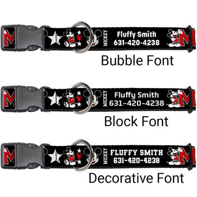 Show full view: Buckle-Down Disney Classic Mickey Mouse 1928 Collage Polyester Personalized Dog Collar, Large slide 2 of 7