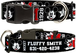 Buckle-Down Disney Classic Mickey Mouse 1928 Collage Polyester Personalized Dog Collar, Medium