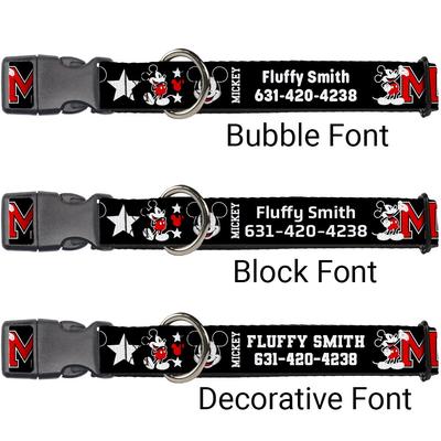 Show full view: Buckle-Down Disney Classic Mickey Mouse 1928 Collage Polyester Personalized Dog Collar, Small slide 2 of 7