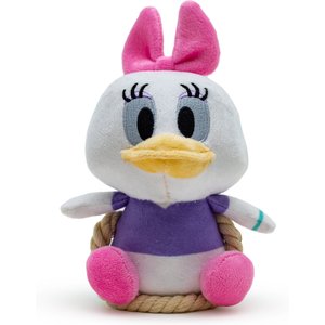 Buckle-Down Disney Disney Daisy Duck Chibi Sitting with Rope Squeaky Plush Dog Toy, Pink