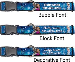 Buckle-Down Disney Frozen Anna & Elsa Poses & Castle & Mountains Polyester Personalized Dog Collar, Small slide 2 of 7