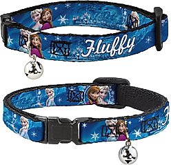 Buckle-Down Disney Frozen Anna & Elsa Poses/Castle & Mountains Personalized Breakaway Cat Collar with Bell