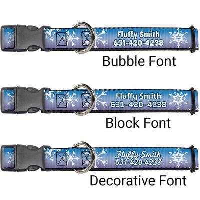 Show full view: Buckle-Down Disney Frozen II Snowflakes Polyester Personalized Dog Collar, Small slide 2 of 7