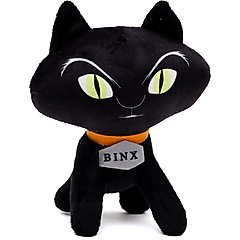 Buckle-Down Disney Hocus Pocus Binx Cat Sitting Squeaky Plush Dog Toy, Black