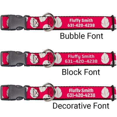 Show full view: Buckle-Down Disney Lilo & Stitch Bounding Lilo Dress Leaves Polyester Personalized Dog Collar, Medium slide 3 of 9