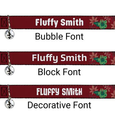 Show full view: Buckle-Down Disney Lilo & Stitch Expressions Tropical Flora Personalized Breakaway Cat Collar with Bell slide 2 of 2