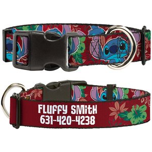 Buckle-Down Disney Lilo & Stitch Expressions Tropical Flora Personalized Dog Collar