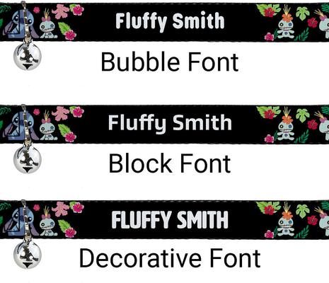 Show full view: Buckle-Down Disney Lilo & Stitch Ohana Means Family Personalized Breakaway Cat Collar with Bell slide 2 of 2