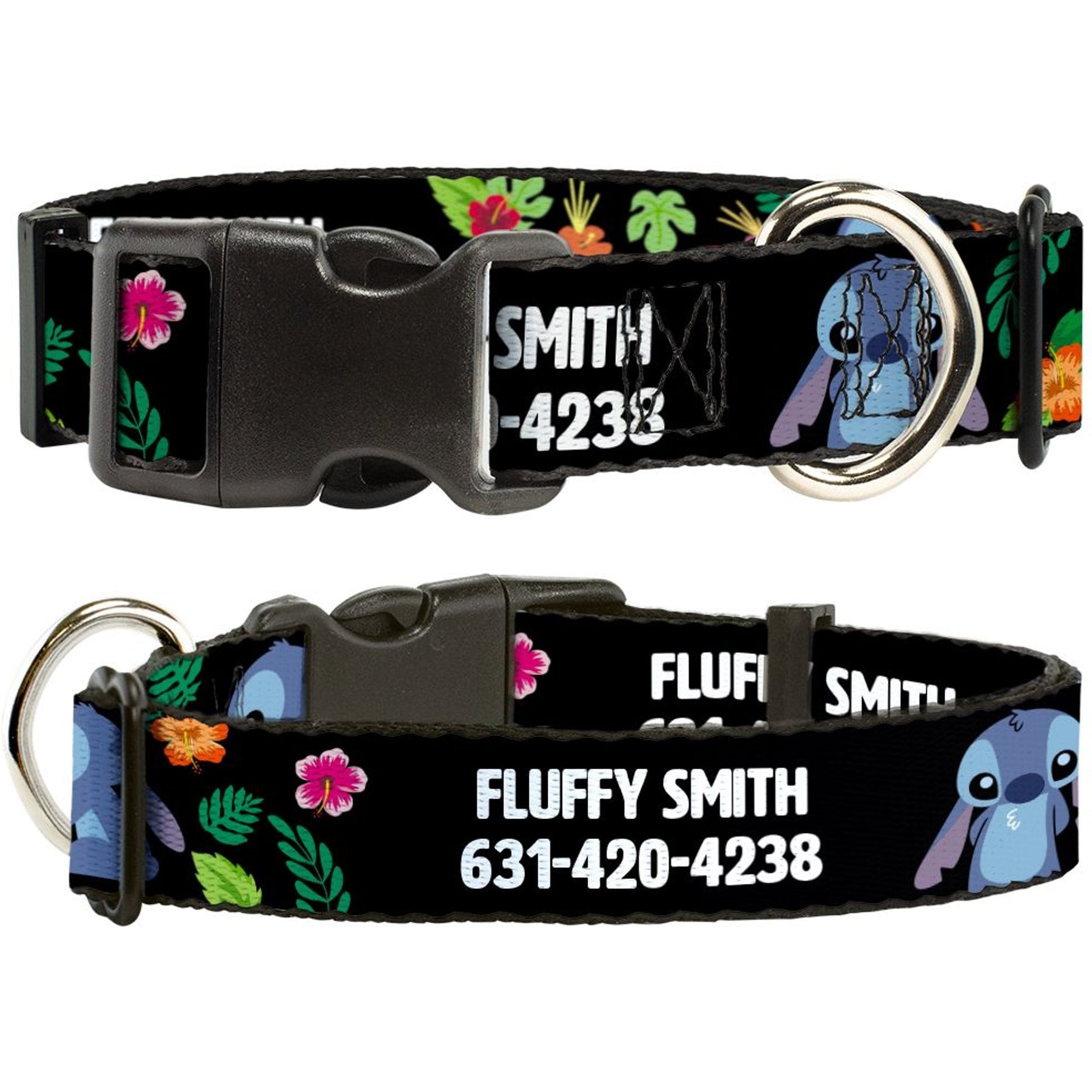 Disney Lilo & Stitch Ohana Means Family Personalized Dog Collar, Large Buckle-Down