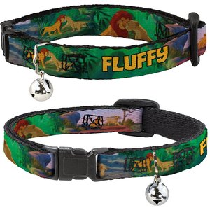 Buckle-Down Disney Lion King Simba & Nala Growing Up Scenes Personalized Breakaway Cat Collar with Bell